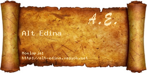 Alt Edina névjegykártya